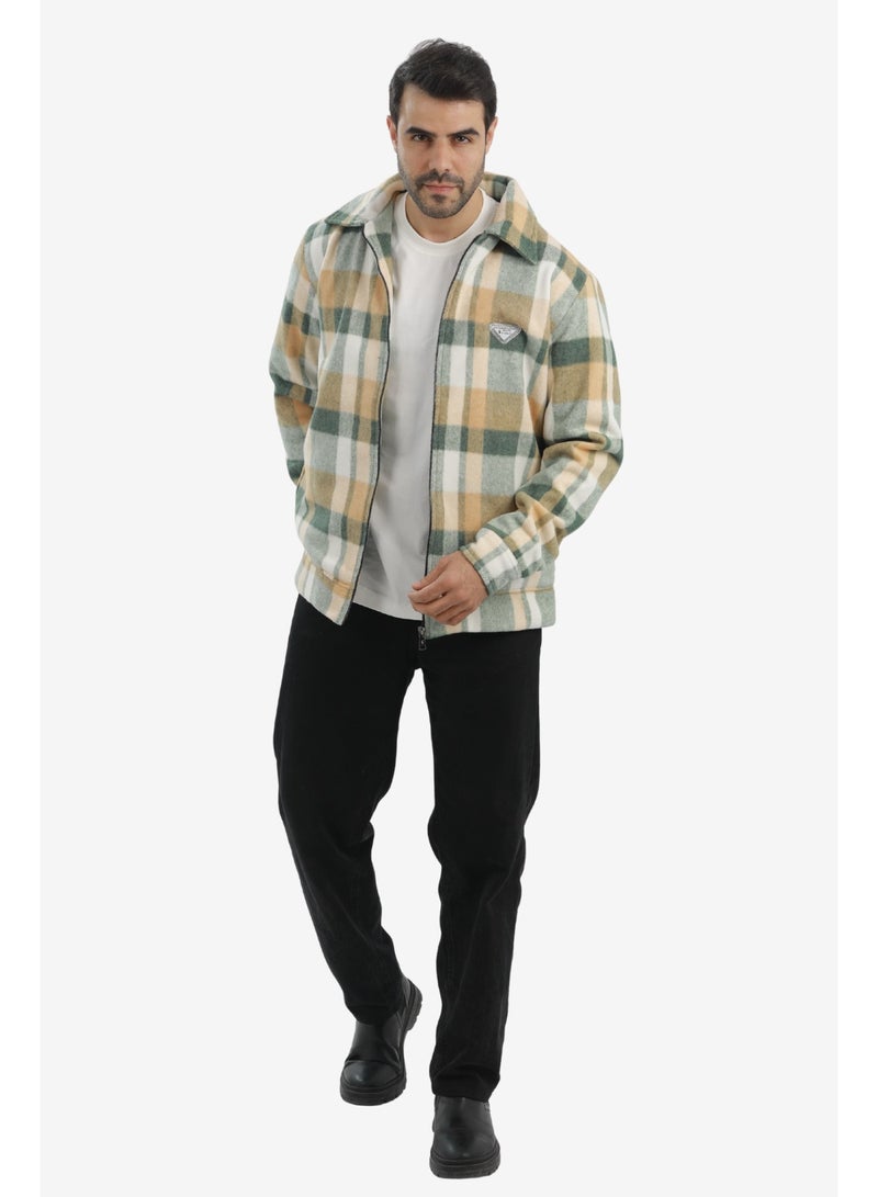 WHITE RABBIT Men’s Plaid Wool Blend Zip Jacket - Image 5